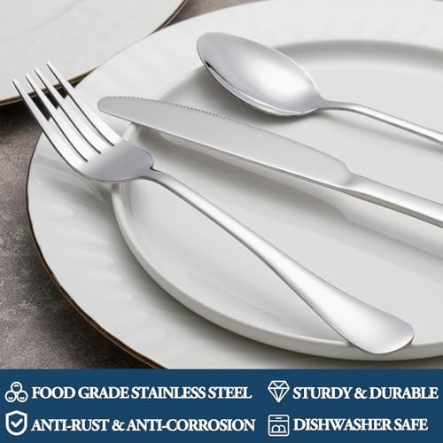 24 Piece Dinner Forks Set, Food-Grade Stainless Steel Silverware Forks - Image 3