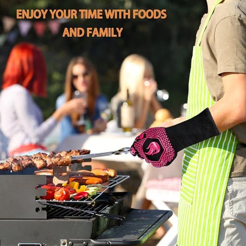 BBQ Gloves 1472F Heat Resistant Non-Slip Silicone - Image 6