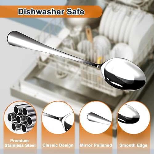NICE KITCHEN 12 Pieces Heavy Duty Dinner Spoons Set - Image 4