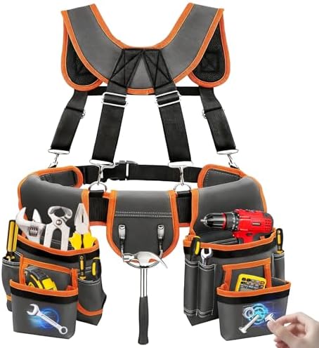 Tool Belt,Tool Belts for Men,Electrician/Carpenter Tool Belt Suspenders,Comes by Unknown
