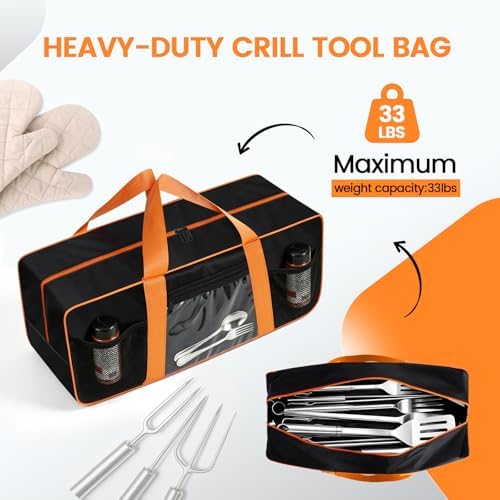 Grill Tool Storage Bag for Outdoor Barbecue, 24 in, Mesh Bag - Image 5