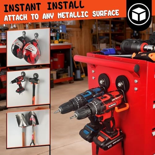 ULIBERMAGNET Pro-Mag Upgraded Heavy Duty Magnetic Garage Hooks, 6 Pack Strong - Image 4