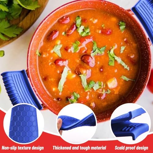 4 Pack Silicone Hot Handle Holder Cover Cast Iron Handle Cover Silicone Pot - Image 4