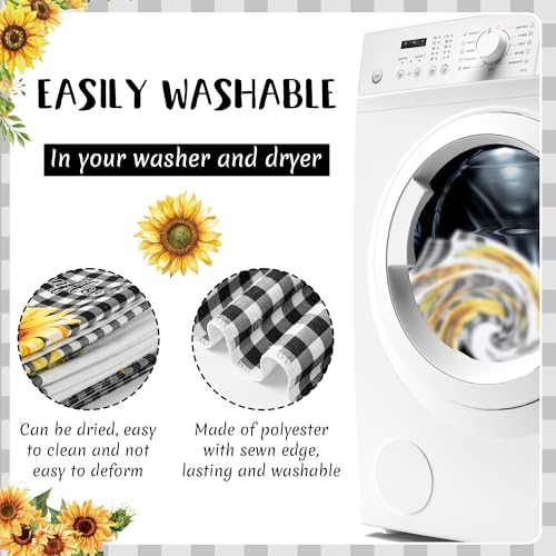 R HORSE 5Pcs Funny Sunflower Kitchen Towels Dish Towel Baking Lover Gift - Image 4