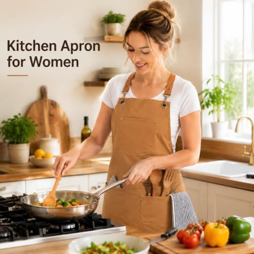 Double Sided Cross Back Chef Apron - Image 5
