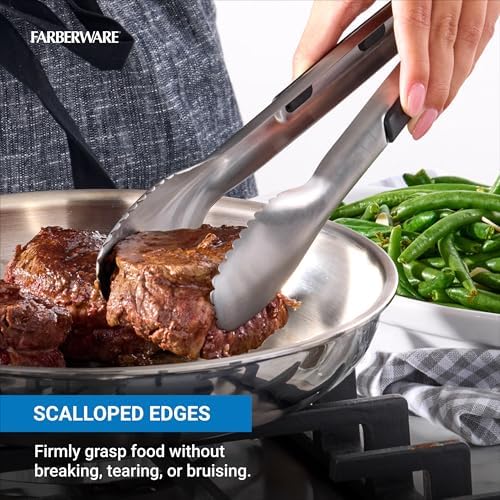Farberware Pro 12 Inch Stainless Steel Locking Kitchen Tongs - Image 4