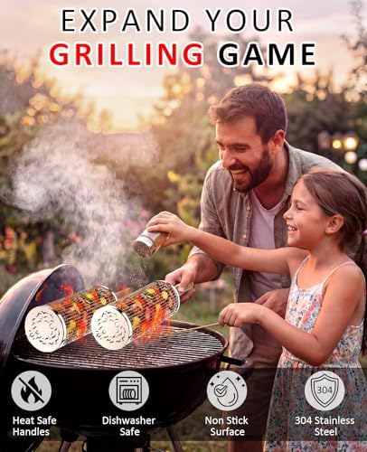 Rolling Grill Basket, Grill Gift - Image 6