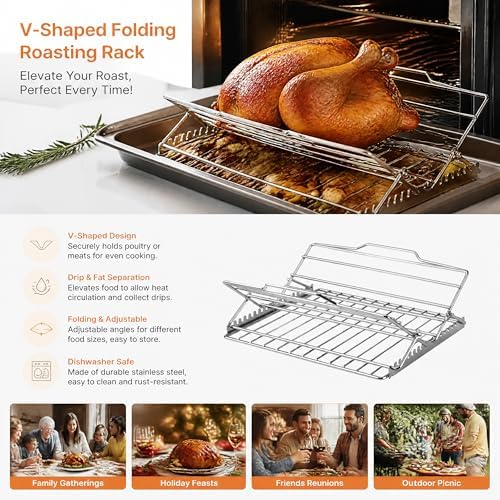 Adjustable V-Shaped Chicken Roasting Rack - Image 4
