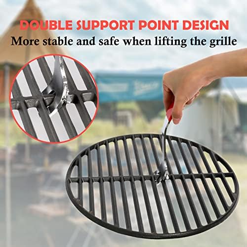 Vankey Cooking Grill Grate Lifter, Carbon Steel Grill Grate Lifter Gripper - Image 5