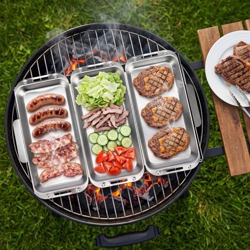 BBQ Vegetable Grill Basket Set, 4 Piece Stainless Steel Grill Pan Set - Image 6