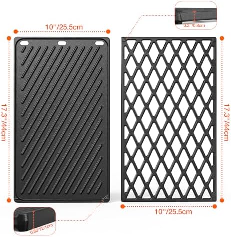 onlyfire Reversible Cast Iron Griddle and Cooking Grate Combo Set - Image 2