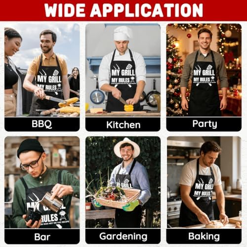 Funny Black Waterproof BBQ Chef Bib Aprons - Image 7