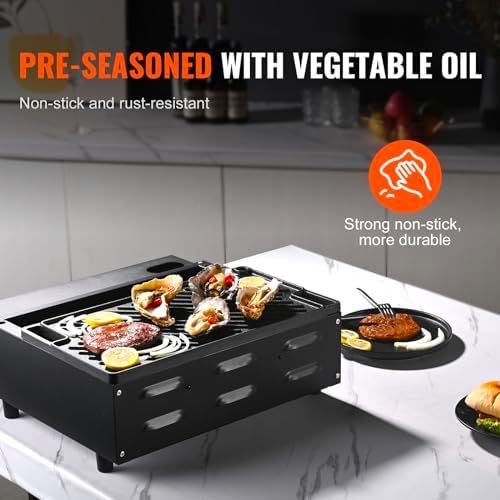 VEVOR Reversible Grill/Griddle, 9.7"x16.7" Pre-Seasoned Cast Iron Griddle - Image 4