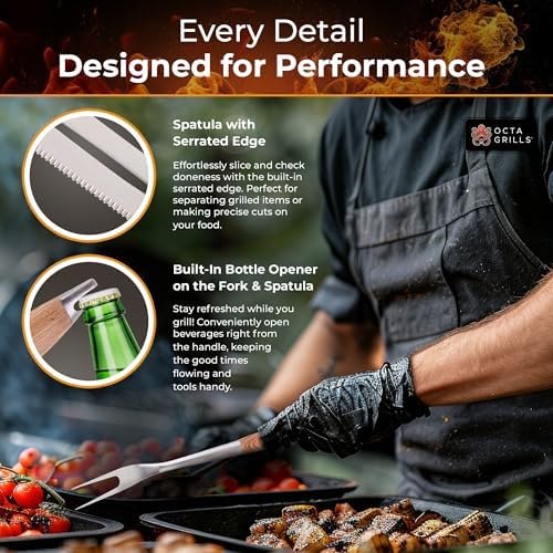 3-Piece BBQ Utensil Set – Premium Stainless Steel Grill Tools - Image 4
