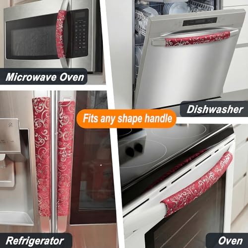 Volecy Refrigerator Handle Covers, Washable Velvet Appliance Door Handle Covers - Image 5