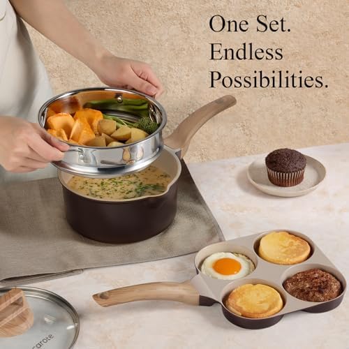CAROTE 21pcs Ceramic Cookware Sets, Pots and Pans Set - Image 6