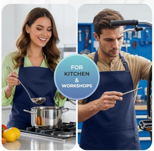 Utopia Kitchen Bib Aprons 4 Pack Adjustable - Image 5