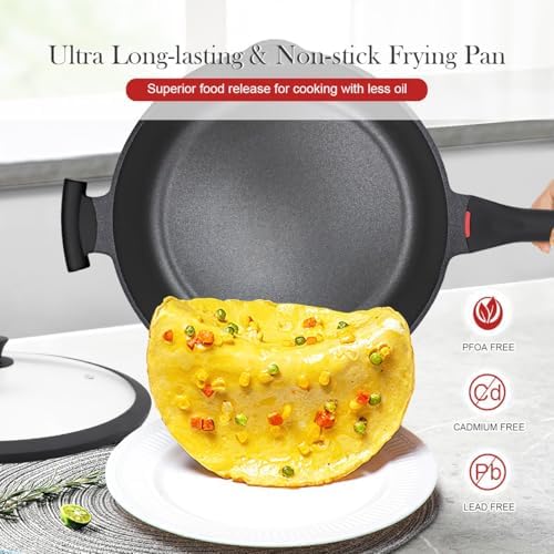 14 Inch Large Deep Frying Pan Skillet - Image 3