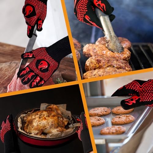BBQ Gloves 1472F Heat Resistant Non-Slip Silicone 13.8in - Image 5