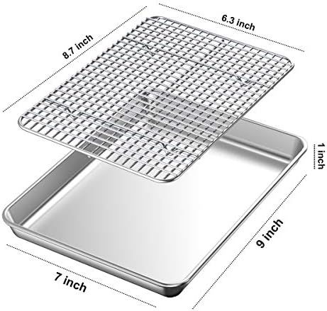Baking Sheet with Rack Set, Wildone Stainless Steel Cookie Sheet Baking Pan - Image 2