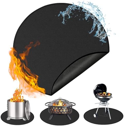 Anze Round Under Grill Mat for Outdoor Grill, 39 Inch Anti-Slip BBQ Floor Mats by Anze