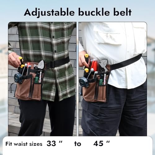 5-Pocket Tool Belt for Men, Durable Canvas Construction, Adjustable Belt - Image 5