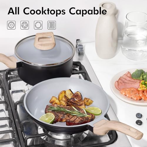CAROTE 21pcs Ceramic Cookware Set, Pots and Pans Set - Image 6