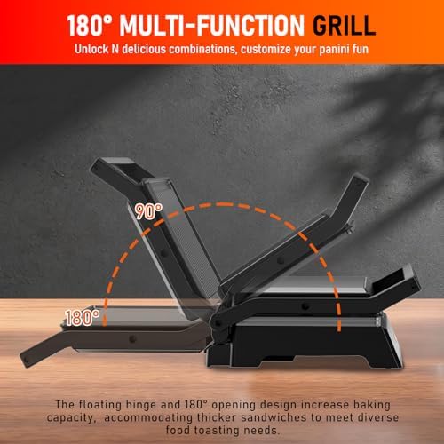 Panini Press Grill, Standard 2-Slice Sandwich Maker - Image 3