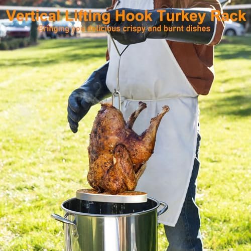 ZJYWSCH Turkey Fryer Stand Kit Stainless Steel, Vertical Chicken Roaster Stand - Image 2