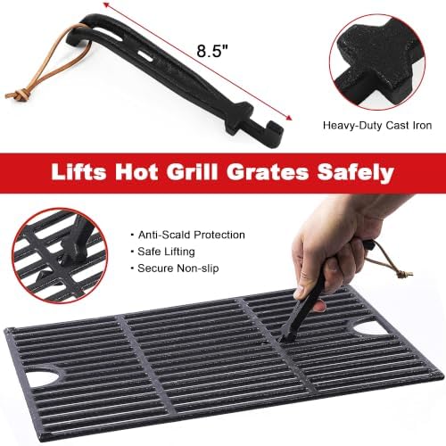 DELSbbq Cast Iron Universal Grill Grate Lifter 2-Pack - Image 2