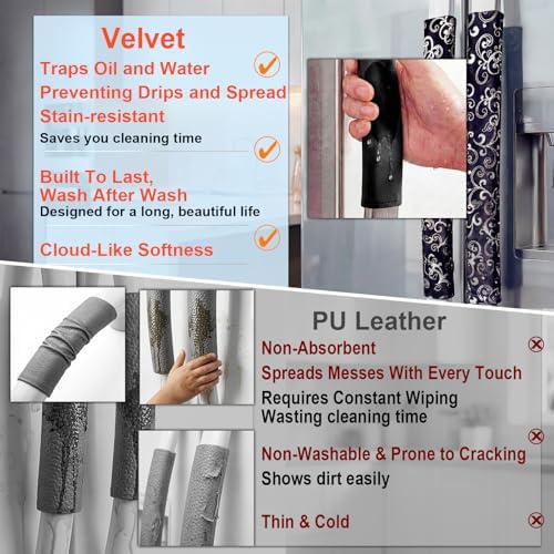 Volecy Refrigerator Door Handle Covers, Velvet Non-Slip Adjustable Handle - Image 4