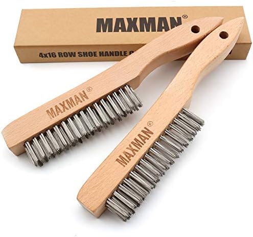 MAXMAN Wire Brush 2Pcs, Rust & Paint Remover by MAXMAN