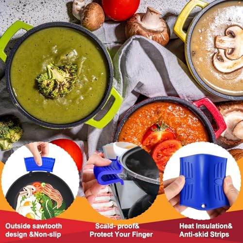 2 Pcs Cast Iron Handle Cover, Silicone Hot Handle Holder - Image 3