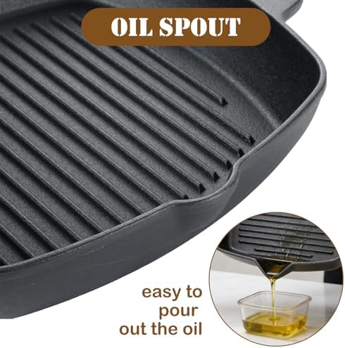Cast Iron Grill Pan, 11 Inch Griddle Pan - Image 4