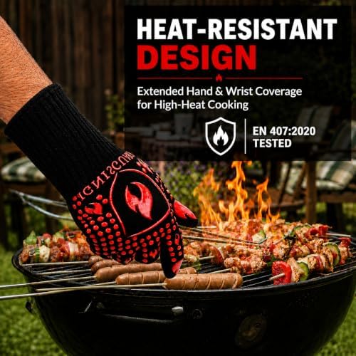 BBQ & Grill Gloves, Heat Resistant Oven Mitts - Image 3