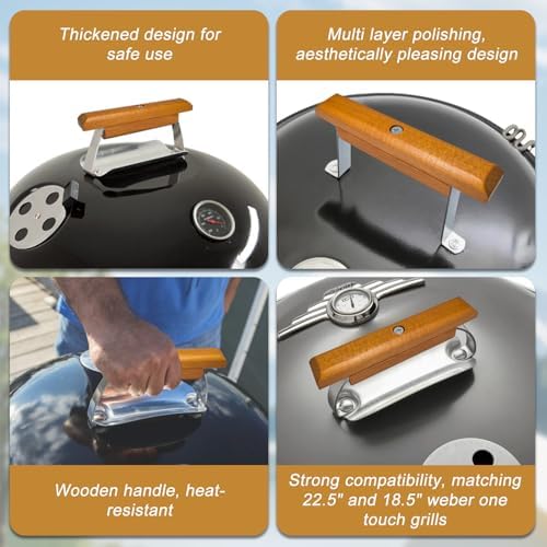 3Pcs Cherry Wood Weber Grill Handle Replacement, Cool Touch Parts - Image 4