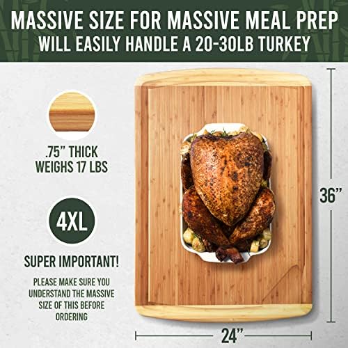 GIGANTIC 36 x 24 Inch Extra Large Bamboo Cutting Board - Image 2