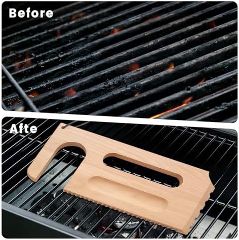 Wooden Grill Scraper, Brush Natural Hardwood BBQ Cleaner, Grill Grate Cleaner - Image 6