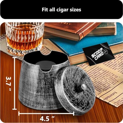 roygra Cigar Ash Tray with Lid, Outdoor Ashtray - Image 3