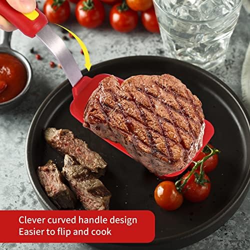 Silicone Spatula Turner Heat Resistant 600°F 3 Piece Set Non Scratch Flexible - Image 3