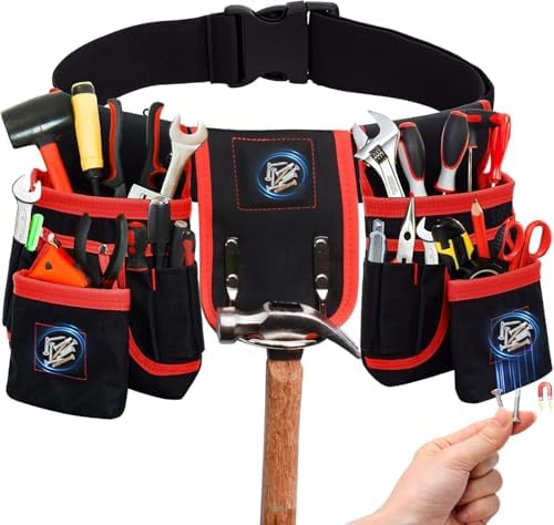 Tool Belt with 27 Pockets and 3 Magnetic Zones, Freely-Combinable Toolbelt by Oavostd