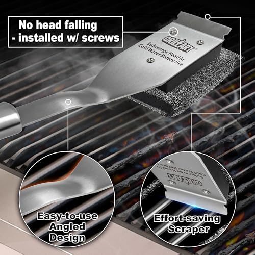GRILLART Grill Brush Brsitle Free 1PCS Replacement Head - Image 5