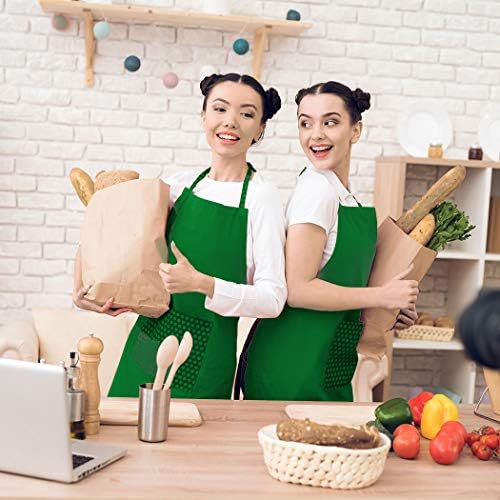 16 Pack Green Bib Plain Aprons Bulk - Image 5