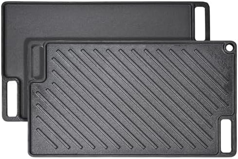 VEVOR Reversible Grill/Griddle, 9.7"x16.7" Pre-Seasoned Cast Iron Griddle by VEVOR