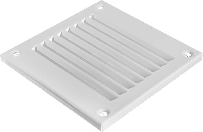 Vent Systems 4'' x 4'' Inch (Overall Dimensions) - Pack of 10 - White Air Vent Cover - Metal Air Return Grill with Built in Guard Screen Mesh - HVAC Ducting Vent Duct Cover for Interior, Exterior Use
