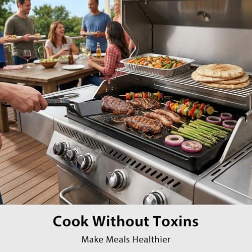 Utheer Griddle Combo Set, 23 Inch Ceramic Nonstick Cast Aluminum Griddle - Image 5
