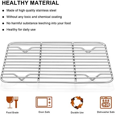 E-far Small Baking Cooling Rack Set of 2, Stainless Steel Metal Roasting - Image 4