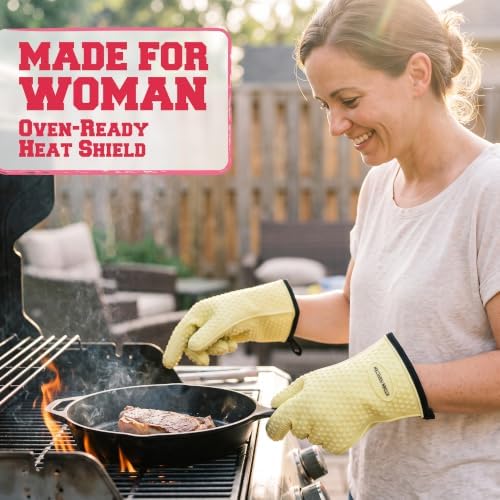 KITCHEN PERFECTION XL Silicone Smoker BBQ Gloves Heat Resistant Oven Mitts - Image 2