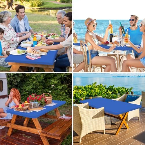 homing Rectangle Table Cloth Cover 8 Foot Blue Elastic Fitted Tablecloth - Image 6
