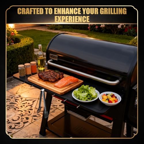 QuliMetal Folding Front Shelf for Weber Searwood XL 600/Smoque XL - Image 5